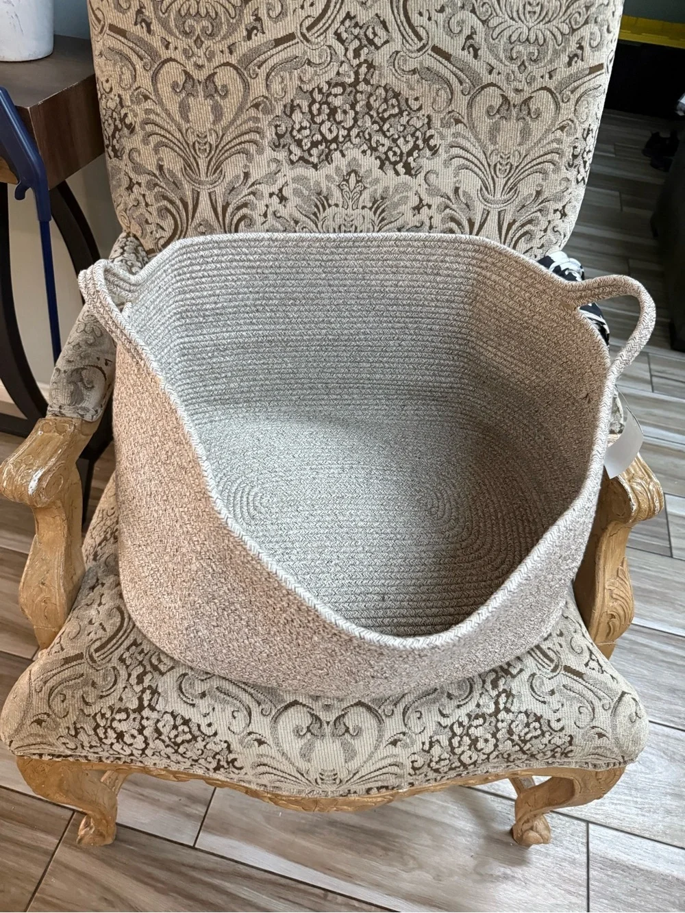 Extra Large Handwoven  Storage Rope Basket Home Organizer – Natural Cream